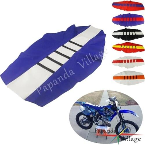 White Blue Dirt Pit Bike Ribbed Gripper Traction Seat Cover for Yamaha YZ YZF WR YZ-X YZ-FX WRF TTR 85 125 250 450 TE TX TC