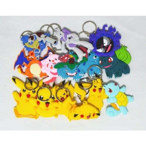 33 Styles Pokemon Keychains PVC Pokeball Figurine Venusaur Pikachu Doll Models Toys Pendant Gift