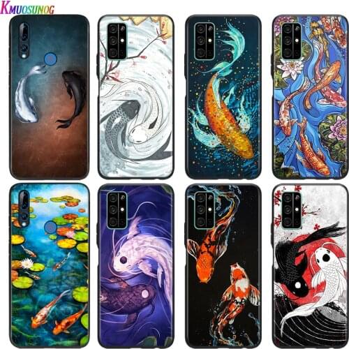 Koi Fish Yin Yang Art Silicone Cover For Honor 30 30S V30 V20 9N 9S 9A 9C 20S 20E X10 20 7C Lite Pro Plus Phone Case