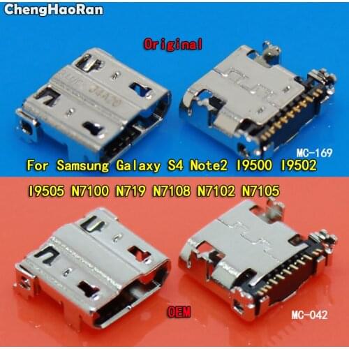 ChengHaoRan 2PCS Micro USB Jack Socket Charging Port Connector For Samsung Galaxy S4 I9500 I9502 I9505 N7100 N719 N7108 N7105
