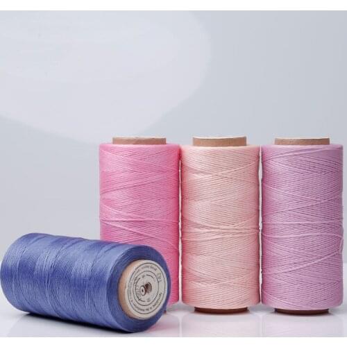 Colorful 260 Meters/Roll Flat Waxed Thread 0.8mm Polyester String DIY Jewelry Making Leather Stitching Handmade Craft