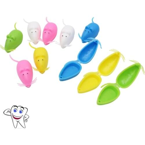 10PCS Baby Tooth Box Organizer Mouse Plastic Milk Teeth Storage Box Save Collect First Tooth Gift for Boy Girl Random Color