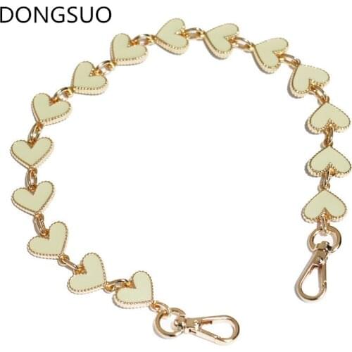 Designer chain strap heart beading metal chain for handbag bag parts Accessories Hardware qualityare quality