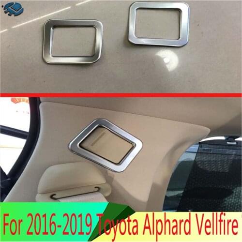 For 2016-2019 Toyota Alphard Vellfire AH30 Car Accessories Abs Chrome Trim for seat belt frame in rear box