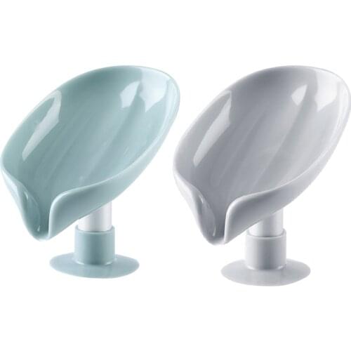 Leaf Shape Soap Box Drain Soap Holder Box Bathroom Shower Soap Holder sponge Storage Plate Tray Bathroom Supplies Sponge Holder