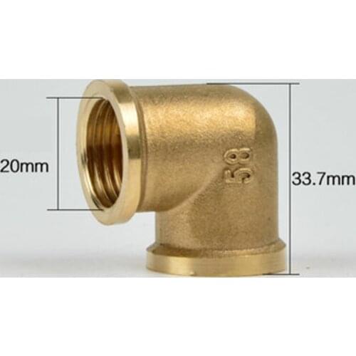 DN15 1/2" BSP Female Elbow Brass Pipe Fitting Connector Plumbing Adapter Lenth 33.7mm