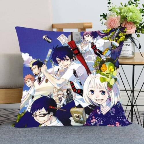 Best Sell Anime Blue Exorcist Pillow Case For Home Decorative Pillows Cover Invisible Zippered Throw PillowCases 40X40,45X45cm