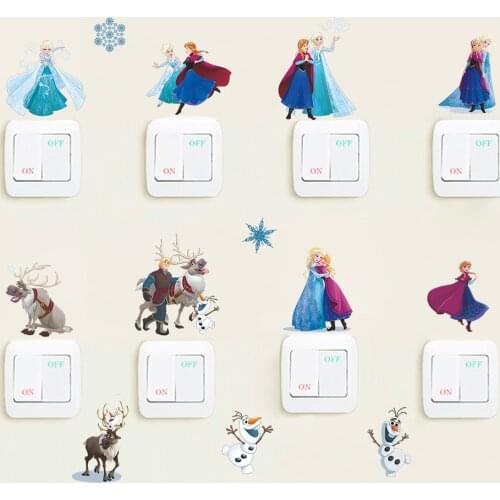 Cartoon Frozen Elsa Anna Princess Kids DIY Scroll Puzzle Wall Stickers Girls Room Home Decor Mural Laptop Switch Stickers Decal
