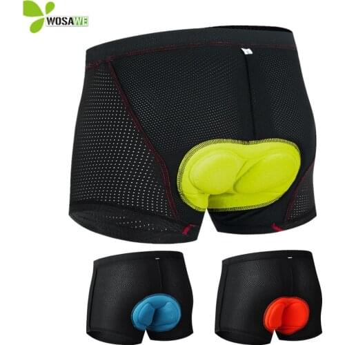 WOSAWE Cycling Shorts Base Layer Underwear Racing Padded MTB Bicycle Mountain Bike Underpants Men Downhill Inner Tight Shorts