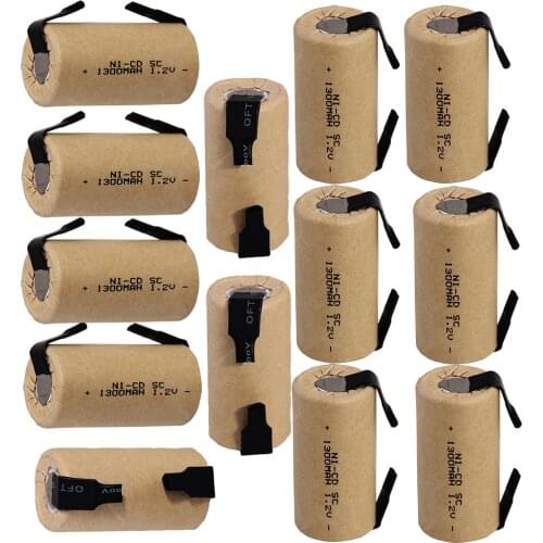 New Arrival! 12 pieces power tool battery SC 1.2V NICD batteries for screwdriver drills 1300mah COLOR RANDOM