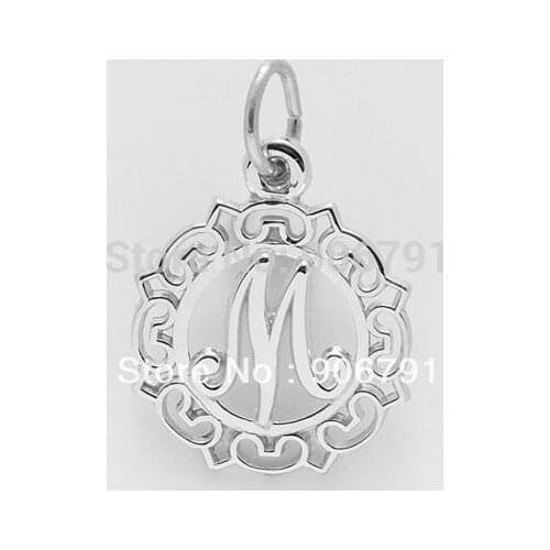 New style 100pcs a lot letter M charm is 2 dimensional on the front
