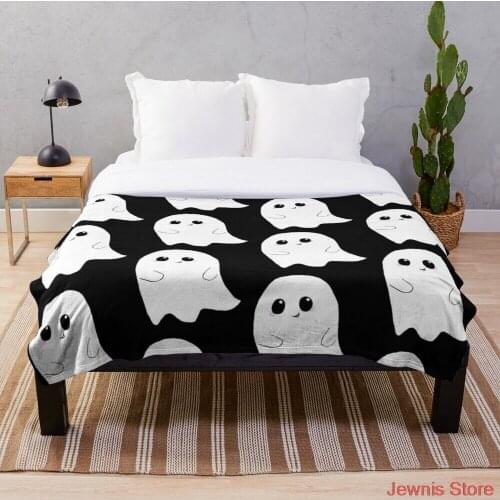 Cute Ghost Throw Blanket Printing Soft Blanket Throw On Home/Sofa/Bedding Portable Adult Travel Cover Blanket