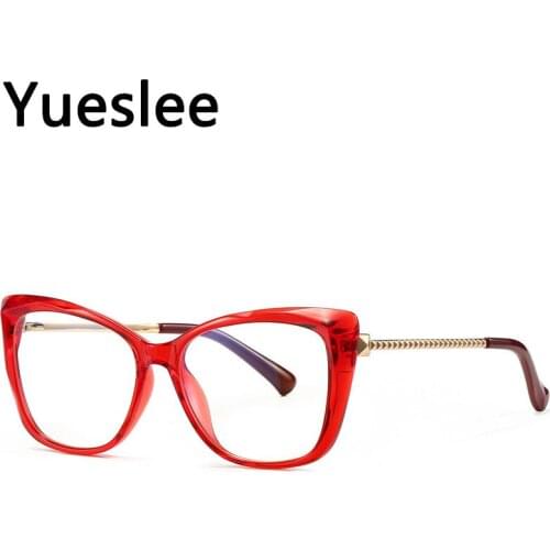 49649 Plastic Titanium Blue Light Blocking Cat Eye Glasses Frame Men Women Optical Fashion Computer Eyeglasses