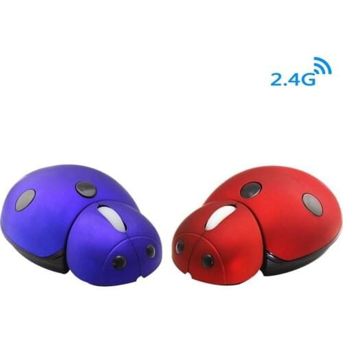 Optical Wireless Computer Mouse Cute Cartoon Animal Anime Ladybug Shape Ergonomic Mice For Kid Gift PC Laptop Office Small Mice