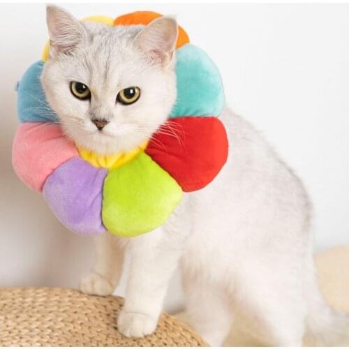 Sunflower Pet Collar Anti-bite Neck Elizabeth Cat Collar Cute Cats Dogs Anti-Licking Headwear Neck Protective Collar