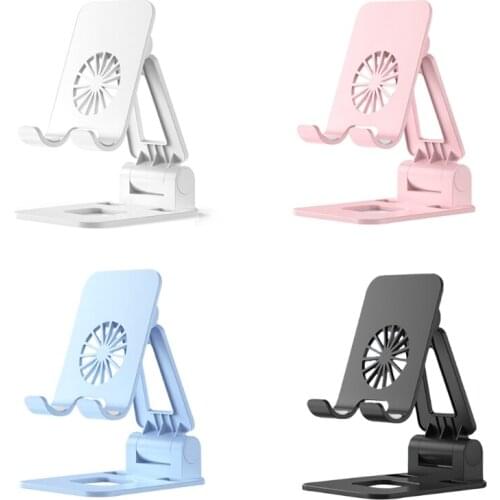 Adjustable Cell Phone Stand for Desk Foldable Desktop Phone Holder Non Slip Cradle Dock 180°Rotation for 4-7 Smartphones
