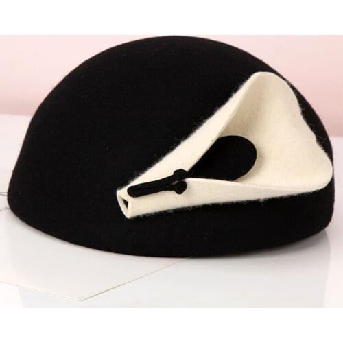 H728 Women Fedoras Hat Female Autumn Winter Korean Fashion Wool Felt Cap Lady British Retro Leisure Church All-match Warm Hats