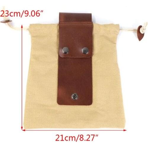 G5AB Tote Garden Tools Bag in Water Proof Canvas Foraging Bag Foraging Pouch Basket Leather Tool Portable Collapsible