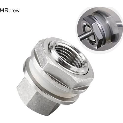 Heavy Duty Weldless Bulkhead 1/2" NPT Fitting For Beer Wine Home Brewing Kettle Bulkhead Haredware With Silicone O-Ring 304 SS