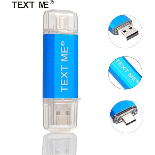 TEXT ME creative Type-C USB Flash Drive Type C Pen Drive 64GB 32GB 16GB 8GB 4GBUSB Stick 2.0 Pendrive for Type-C