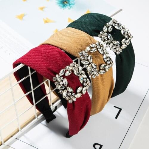 Vintage Bohemian Metal Rhinestone Wide Headband Hairband Hair Accessories