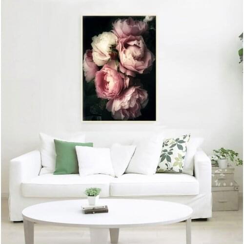 Vintage Poster Flowers Wall Art Canvas Print Pink Peony Floral Painting Picture Fashion Posters And Prints Living Room Decor