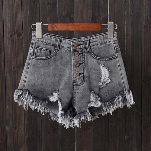 High Waist Women Jeans Shorts Fur-Lined Button Pockets Denim Shorts Plus Size S-5Xl Casual Summer