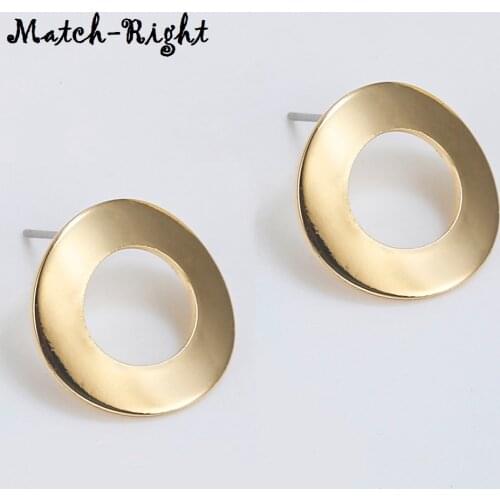 Match-Right Gold/Silver/Color Trendy Earrings for Women Statement/Round/Circle/Korean/Stud Earring oorbellen brincos yjz8172