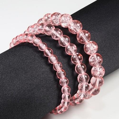 6mm 8mm 10mm Couple Women Distance Bracelets Natural Stone Pink Crystal Beads Bracelet Yoga Bangles Casual Jewelry Gift Pulseira