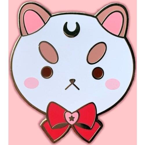 Sailor Moons PuppyCats Mash Up Hard Enamel Pin Kawaii Pastel Bow Moon Cat Brooch Jewelry Cartoons Animal Badge Unique Gift