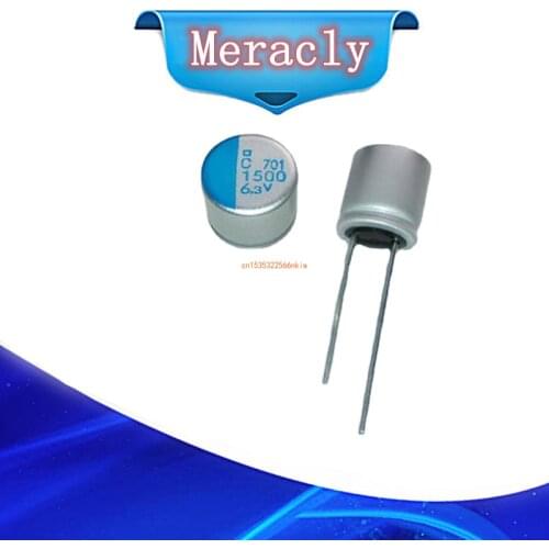 10pcs 6.3V1500UF solid state graphics motherboard high-life in-line electrolytic capacitor 1500UF 6.3V 10X13