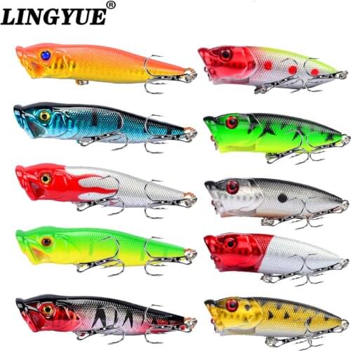 10pcs/lot Mixed Set Fishing Lures Hard Bait Popper Lure Wobbler Carp Fishing Tackle Wholesale Topwater Poper Pesca