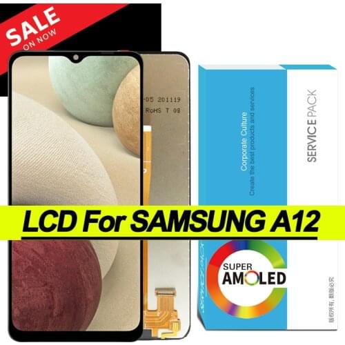 100% Original 6.5'' Display for SAMSUNG Galaxy A12 A125F A125F/DS LCD with frame Touch Screen Digitizer Assembly Repair Parts