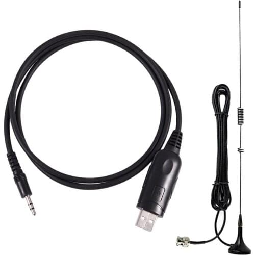 2 Pcs Talkie Accessories Black: 1 Pcs UT-106UV BNC Dual Band U+VHF Antenna for ICOM YAESU Kenwood BAOFENG Radio & 1 Pcs 3.5Mm US