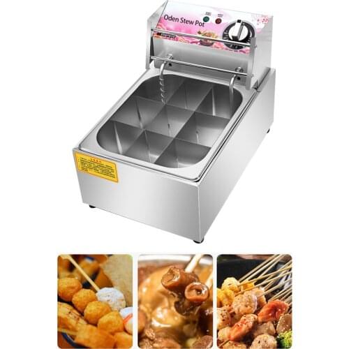 220V Oden Stew Pot, Home and Commercial Nine Grid Oden Pots, Skewers, Suitable for Kitchens, Restaurants,Convenience Stores