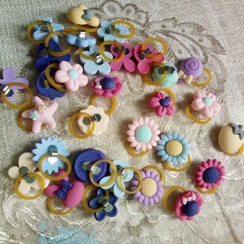 Fashion Pet Dog Cat Bob Hair Bows Mix Color Dog Hairpin Rubber Bands Handmade Boutique Gift 30pcs