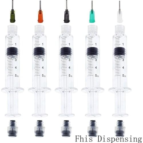 5ml (Gray Piston) Luer Lock Syringe with Needle Reusable Pack of 10