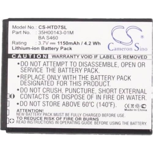 Cameron Sino 1150mah battery for AT&T HD7s T9295 35H00143-01M BA S460 BD29100 for HTC A510c A510e Explorer HD3 HD7 Marvel