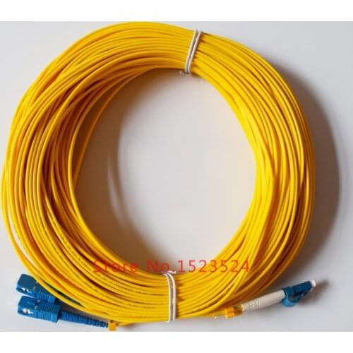 Free Shipping LC/UPC to SC/UPC LC-SC Fiber Optic Patch Cord Duplex Fiber Indoor Fiber Cable SM PVC 2.0mm 40M