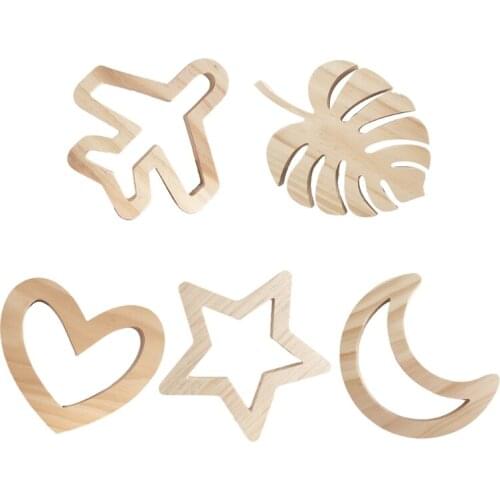 Wooden Moon Stars Desktop Ornament Cartoon Crafts Creative Windowsill Landscape for Home Decor Indoor Creative Desktop Art