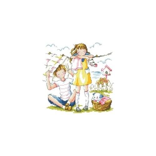 FF MM Mouse avatar Counted Cross Stitch Kit Cross stitch RS cotton with cross stitch SODA 3142 Winter forest house