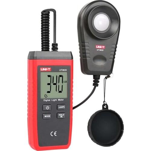 UNI-T UT383S Light Meter 200,000 LUX Digital Luxmeter Luminance Lux Fc Test Max Min Illuminometers Photometer