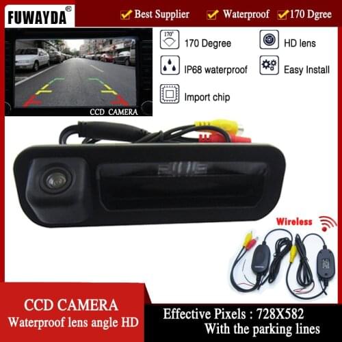FUWAYDA 480TVL 170'' Wide view Angle Car Accessories HD CCD Car Rear View Reverse hanldle Camera for FORD Focus Mondeo Kuga