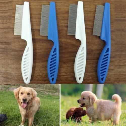 1Pc Cat Dog Metal Nit Head Hair Lice Comb Fine Toothed Flea Flee Handle 14/18cm HOT
