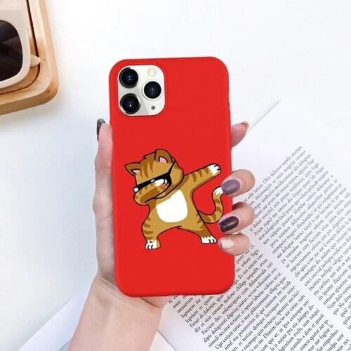 JAMULAR Cartoon Cat Panda Zebra Hip Hop Phone Case For iPhone 7 XS MAX 11Pro X SE 2020 XR 8 6Plus Funny Soft Silicone Cover Capa
