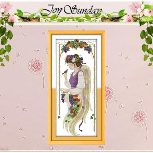 Fruit Angel Patterns Counted Cross Stitch DIY 11CT 14CT Cross Stitch Sets Chinese Cross-stitch Kits Embroidery Needlework