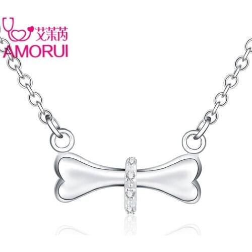 New Silver Color AAA CZ Love Dog/Pet Bone Necklaces for Women Jewelry Choker Collier Femme Necklace Bijoux
