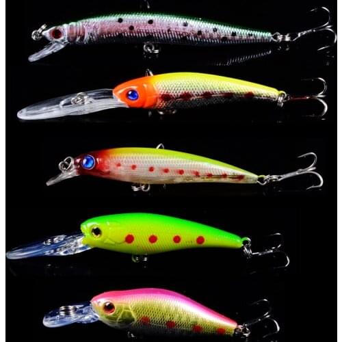New Arrived 5pcs/Lot Fishing Lures Minnow High Quality 5 Different Model Artificial Cankbait Fishing Tackle Pesca 3D Eyes