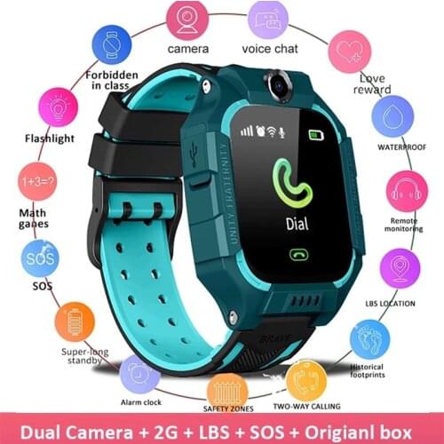 The new genius smart childrens mobile phone watch positioning Q19 touch screen camera 6th generation mobile phone watch