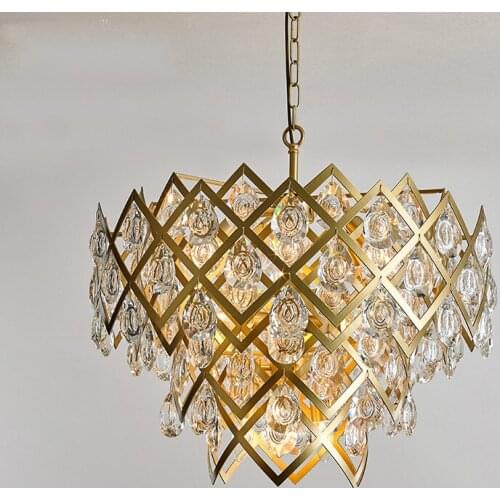 Post-modern living room chandelier creative hollow restaurant lamp bedroom atmospheric crystal model room lamp LB031710